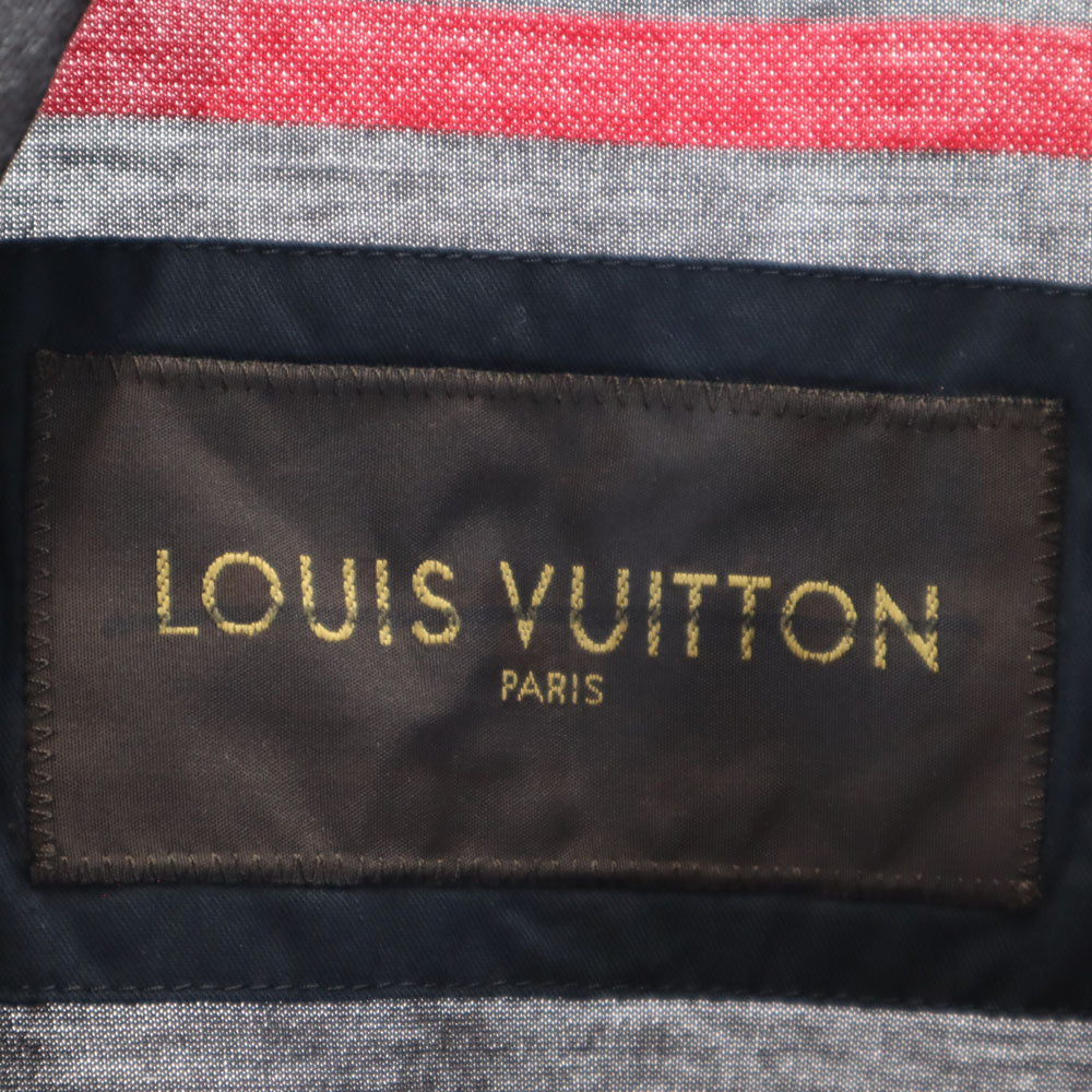 LOUIS VUITTON ルイヴィトン ボーダー柄 半袖 ポロシャツ S チャコールグレー 他 メンズ