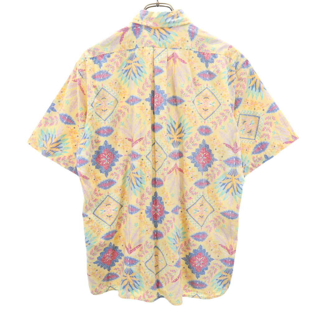 レインスプーナー 90s ハワイ製 オールド 水着タグ 半袖 リバースプリント アロハシャツ L イエロー reyn spooner メンズ