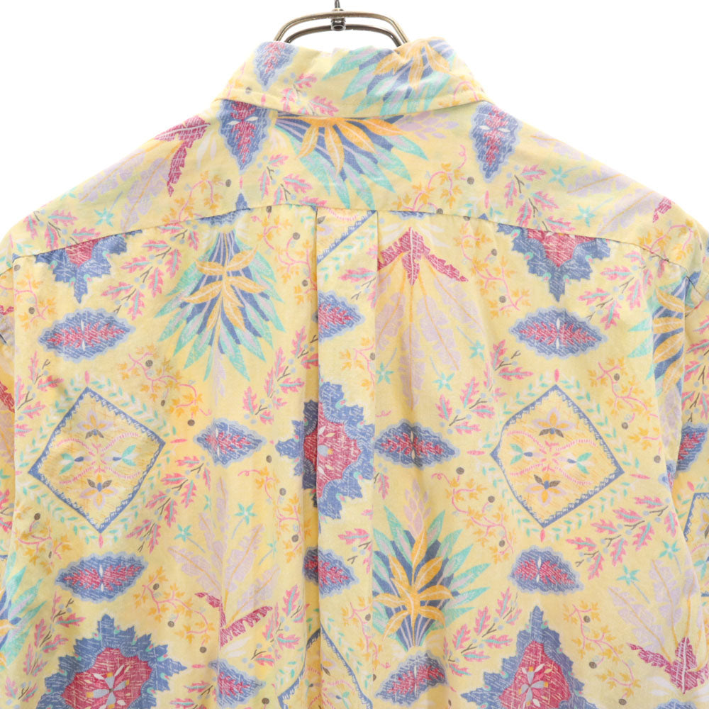 レインスプーナー 90s ハワイ製 オールド 水着タグ 半袖 リバースプリント アロハシャツ L イエロー reyn spooner メンズ