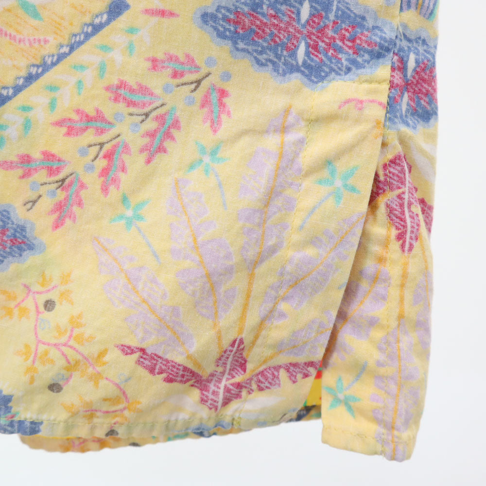 レインスプーナー 90s ハワイ製 オールド 水着タグ 半袖 リバースプリント アロハシャツ L イエロー reyn spooner メンズ