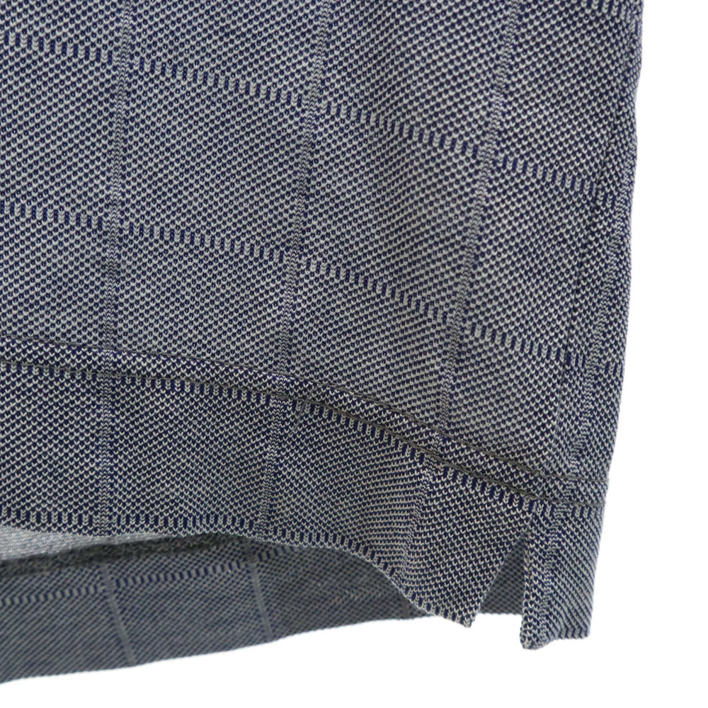 Salvatore Ferragamo サルヴァトーレフェラガモ イタリア製 チェック 長袖 ポロシャツ L グレー系 ジップ メンズ