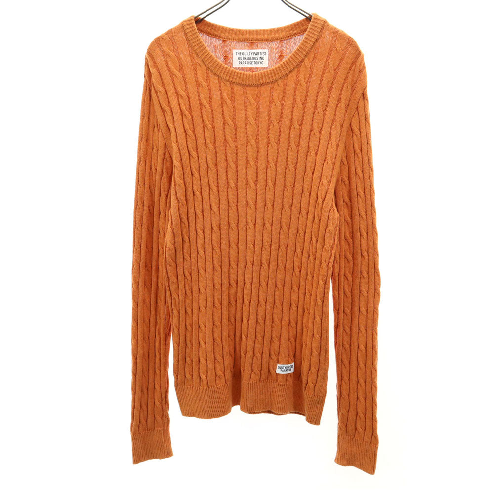 The Guilty Parties ギルティーパーティーズ 日本製 長袖 セーター M オレンジ ワコマリア ケーブルニット メンズ