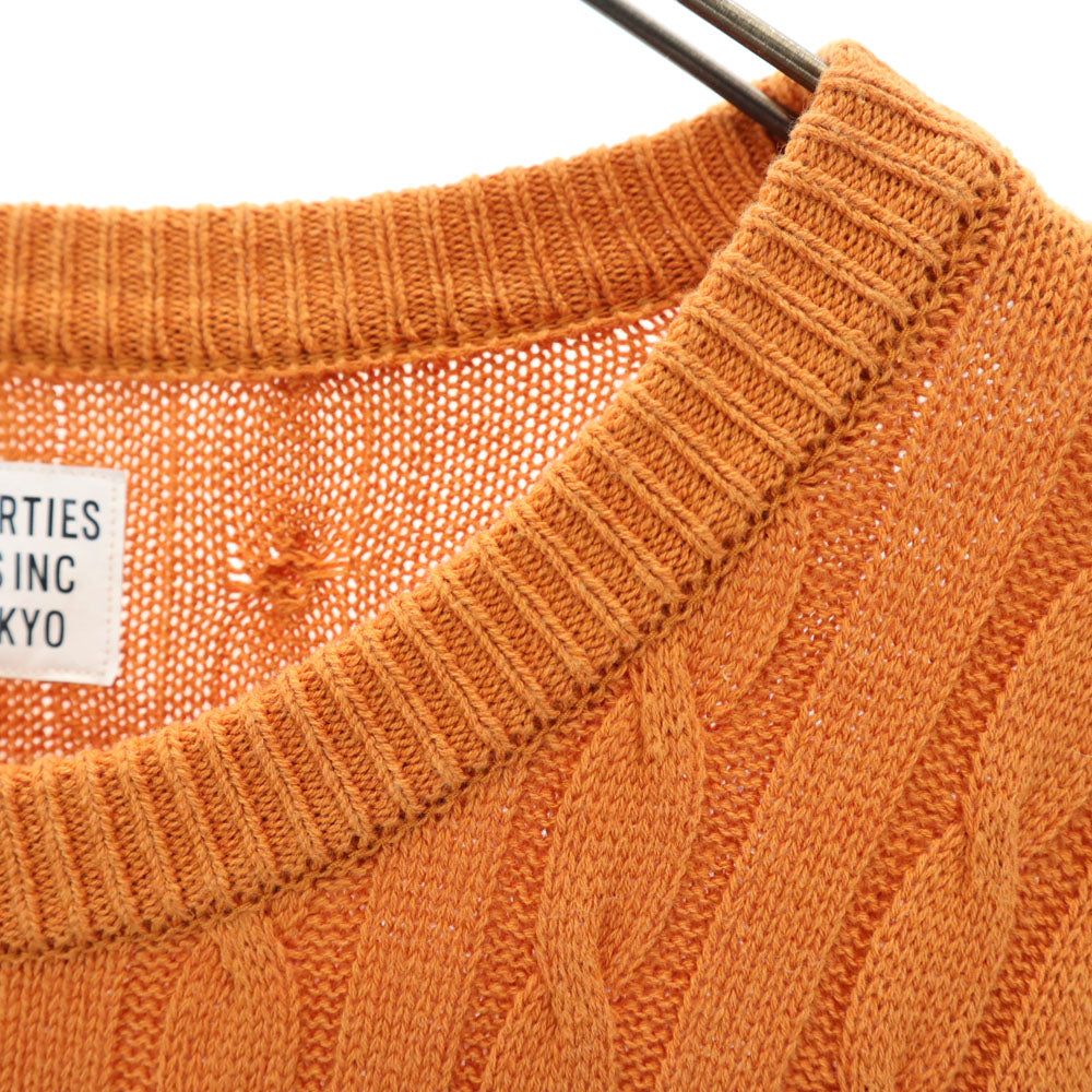 The Guilty Parties ギルティーパーティーズ 日本製 長袖 セーター M オレンジ ワコマリア ケーブルニット メンズ