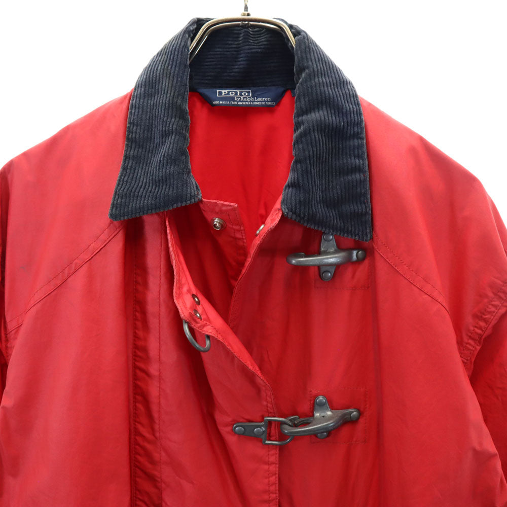 Polo by Ralph Lauren ポロバイラルフローレン 90s USA製 オールド ファイヤーマンジャケット ジャケット M 赤 POLO SPORT コーデュロイ襟 メンズ