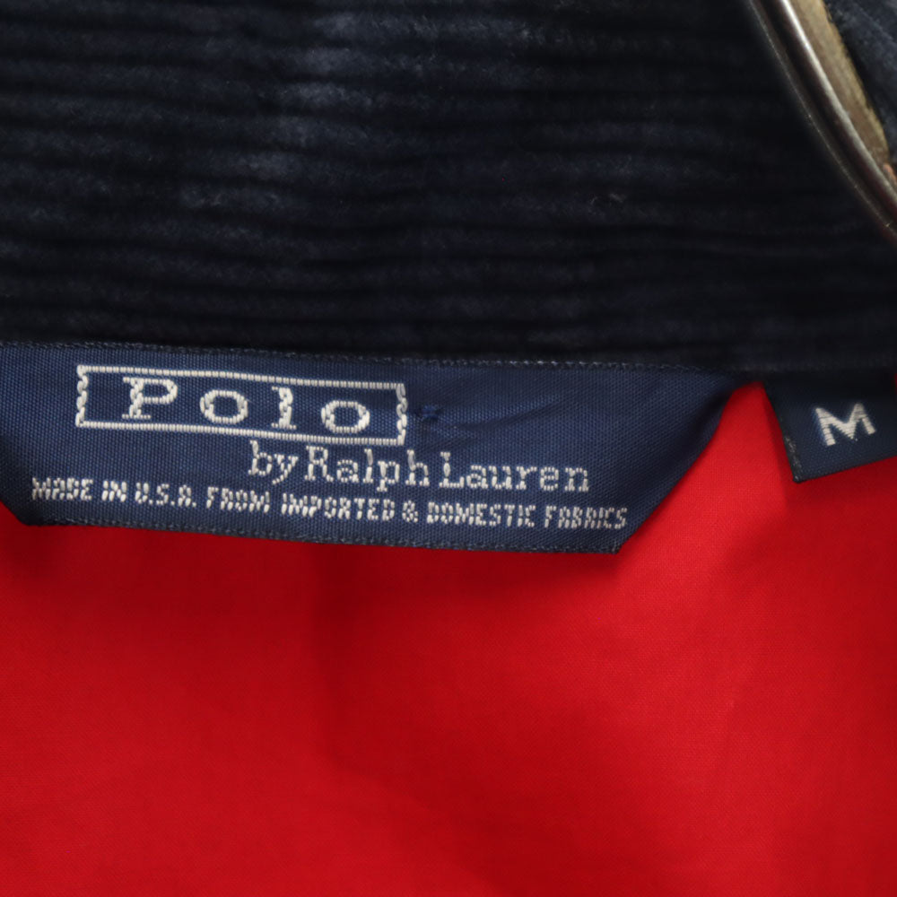 Polo by Ralph Lauren ポロバイラルフローレン 90s USA製 オールド ファイヤーマンジャケット ジャケット M 赤 POLO SPORT コーデュロイ襟 メンズ