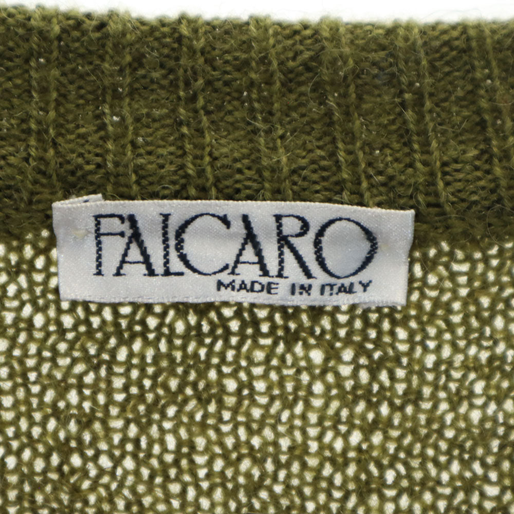 FAICARO 80s 90s イタリア製 ウールブレンド オールド 長袖 セーター 48 グリーン ニット メンズ