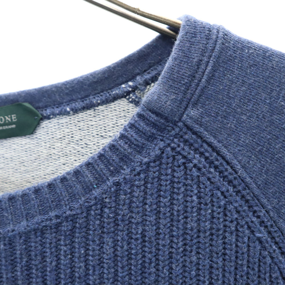 ZANONE ザノーネ イタリア製 ニット切替 長袖 スウェット トレーナー S ネイビー メンズ