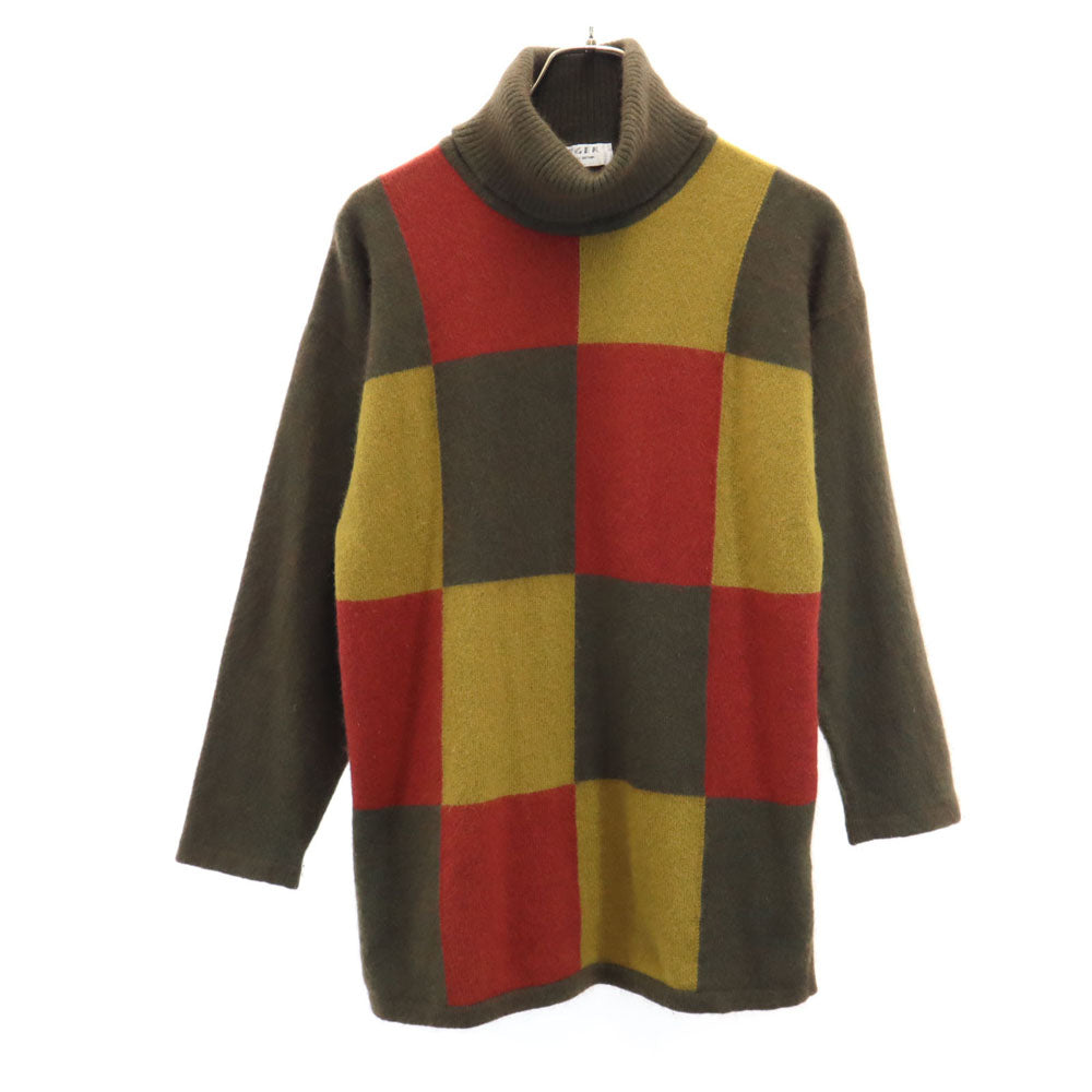 JAEGER イエーガー 80s 90s オールド 長袖 タートルネック セーター ブラウン系 ニット メンズ