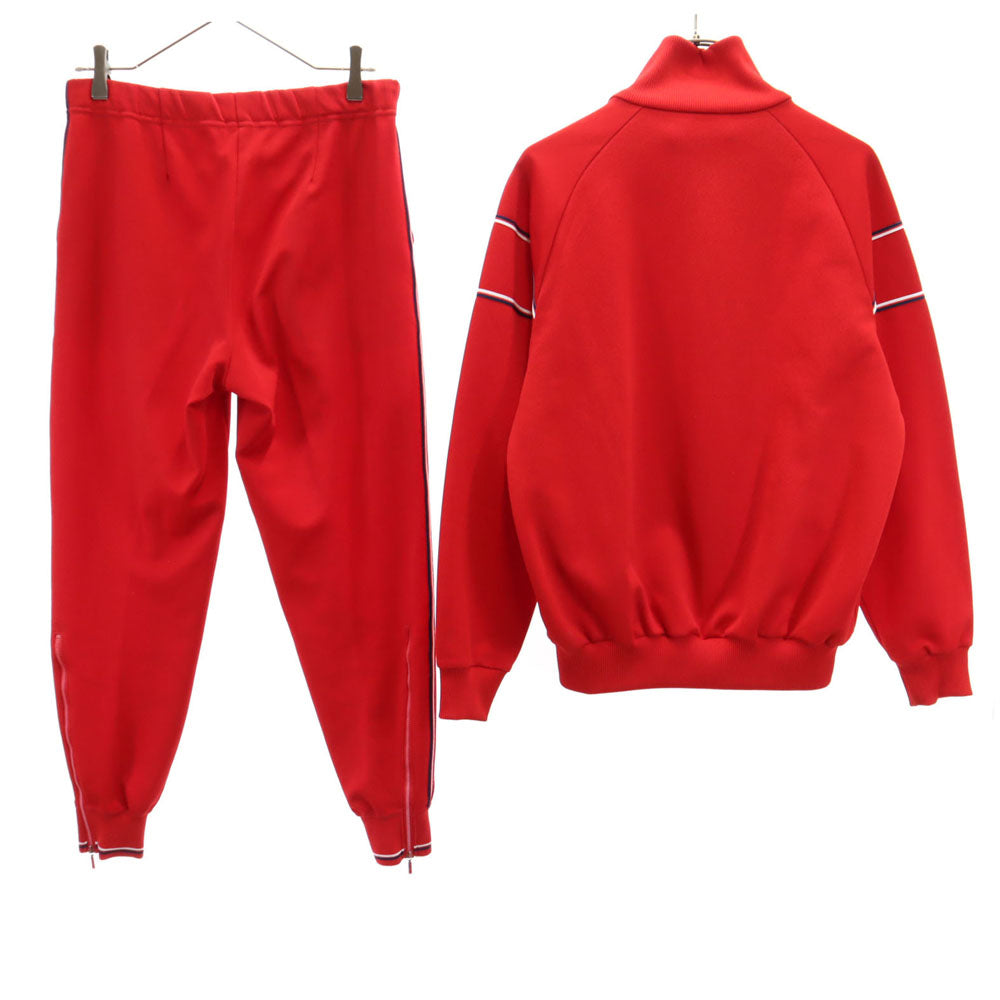 adidas アディダス 70s デサント製 ヴィンテージ 西ドイツタグ トレフォイルロゴ ジャージジャケット 上下 セットアップ L/M レッド メンズ