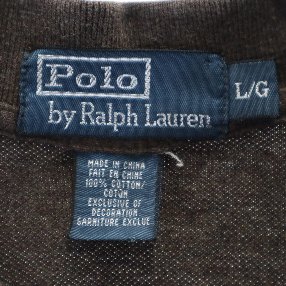 ポロバイラルフローレン 半袖 ポロシャツ L ブラウン系 Polo by Ralph Lauren 鹿の子 メンズ