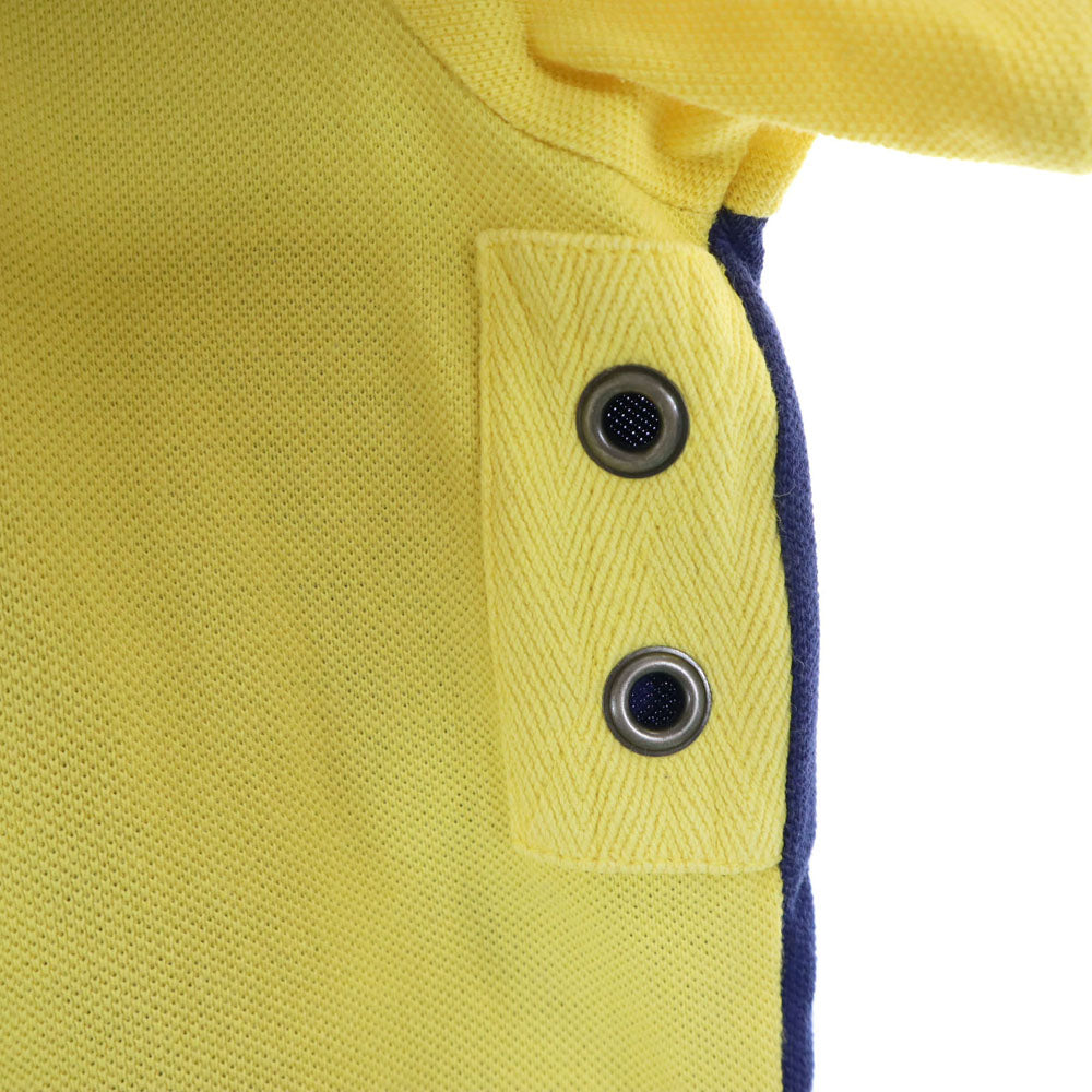 ポロバイラルフローレン ビックポニー バイカラー 半袖 ポロシャツ M イエロー Polo by Ralph Lauren 鹿の子地 メンズ