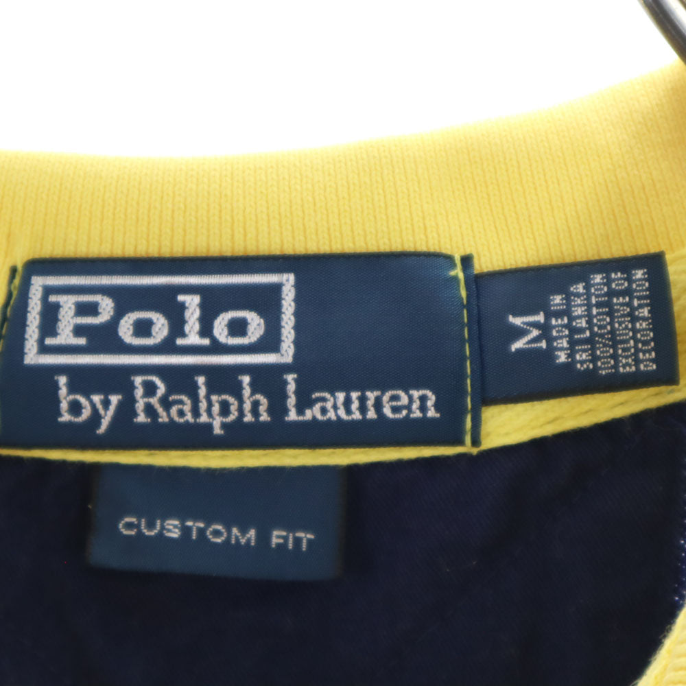 ポロバイラルフローレン ビックポニー バイカラー 半袖 ポロシャツ M イエロー Polo by Ralph Lauren 鹿の子地 メンズ