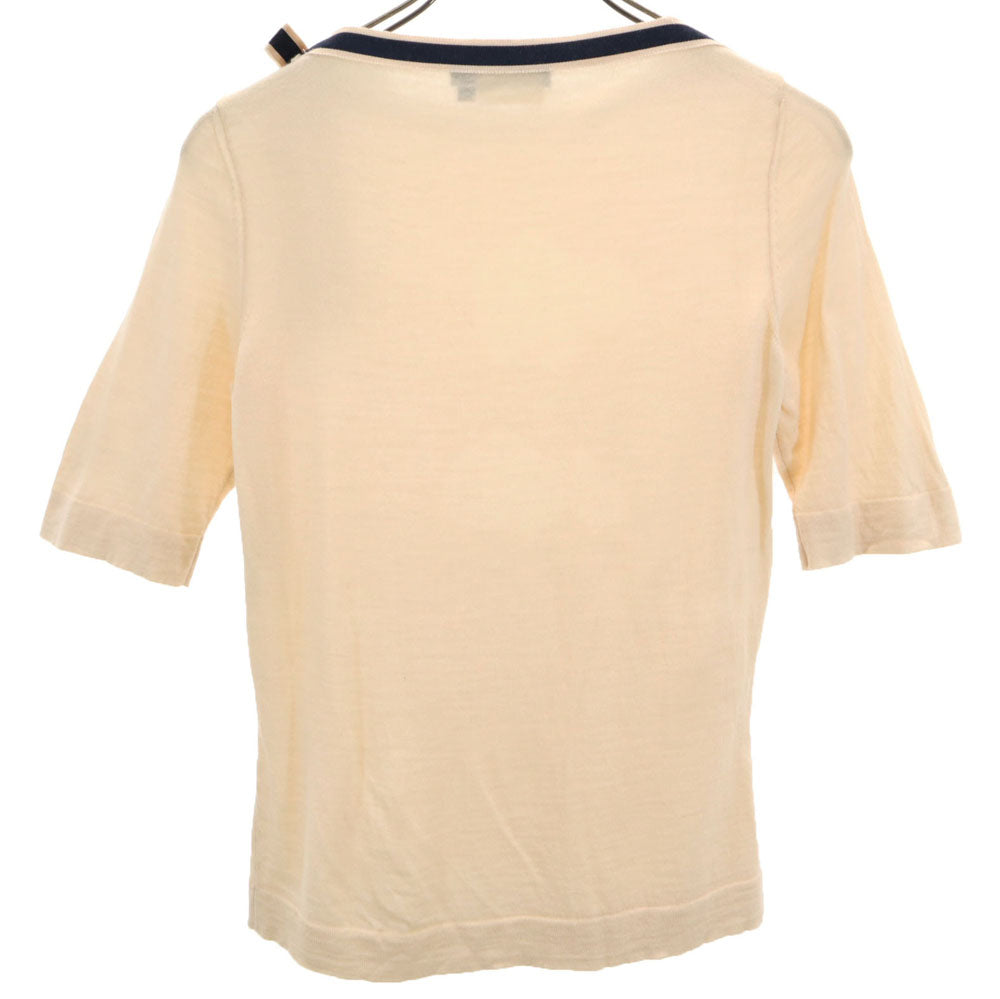 Salvatore Ferragamo サルヴァトーレフェラガモ 5分袖 ニット M ベージュ セーター レディース