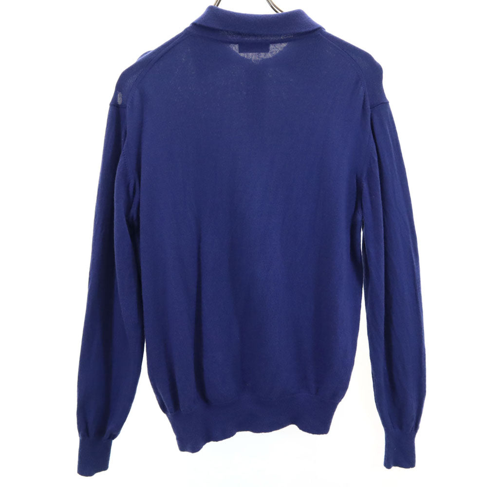 ヴェルサーチ クラシック イタリア製 長袖 ハーフジップ セーター M 青紫 ニット メンズ
