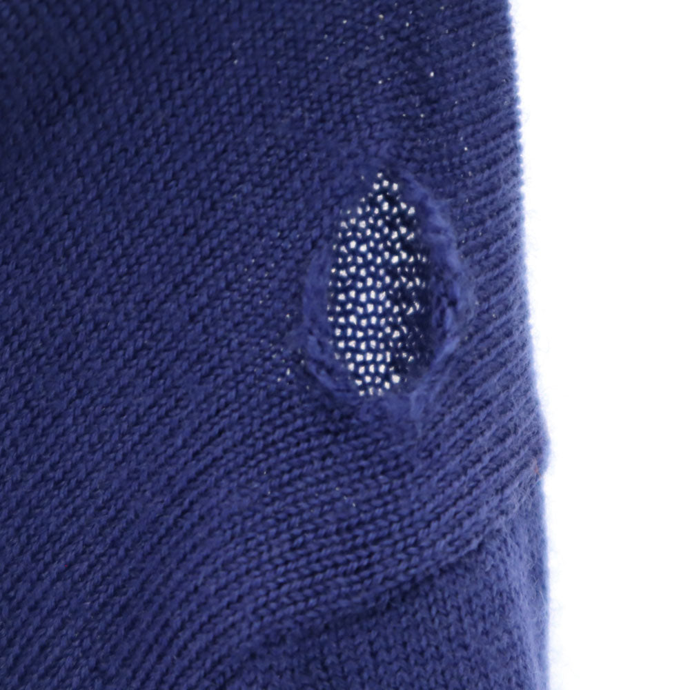 ヴェルサーチ クラシック イタリア製 長袖 ハーフジップ セーター M 青紫 ニット メンズ