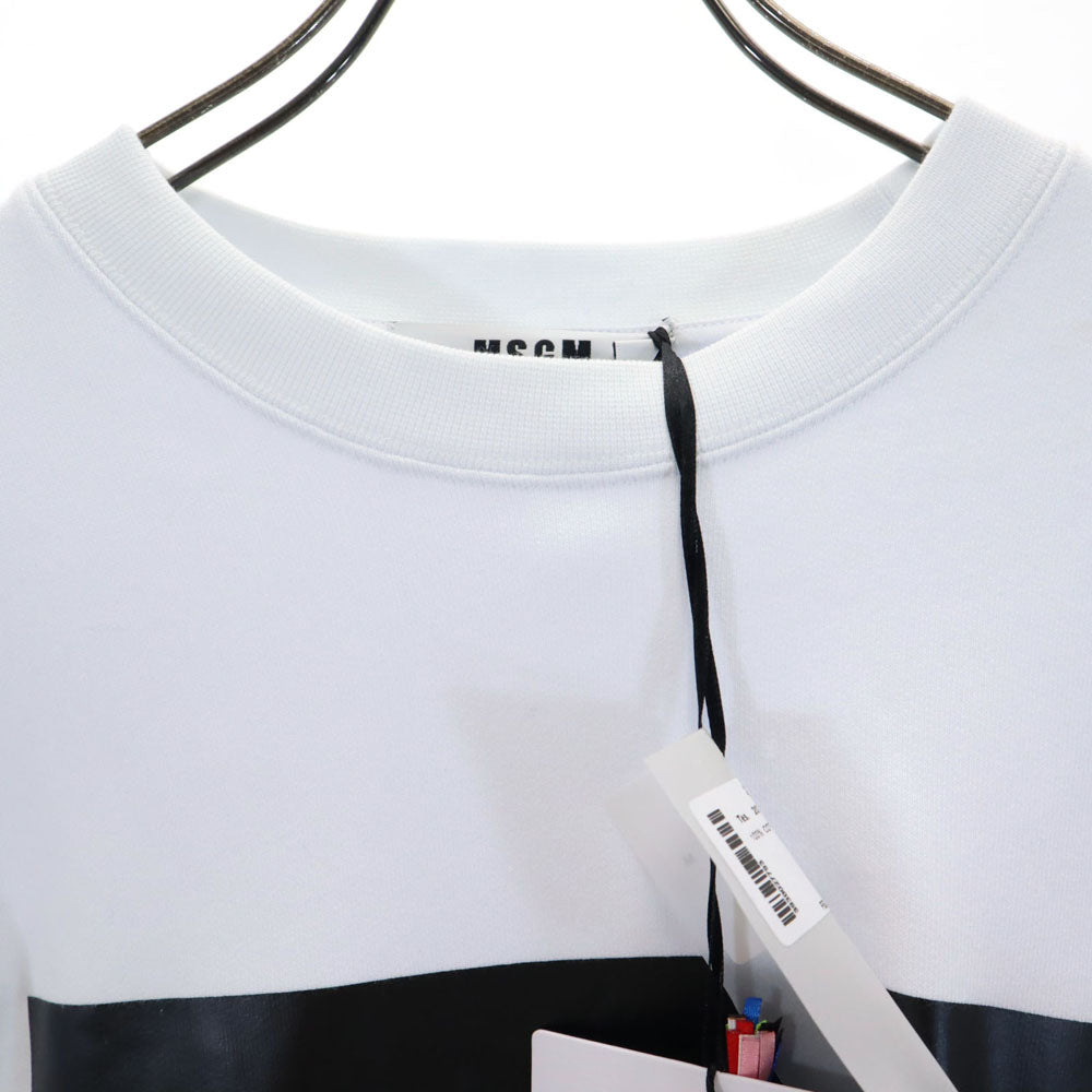 未使用 エムエスジーエム イタリア製 長袖 スウェット トレーナー M 白 MSGM 裏起毛 タグ付き メンズ