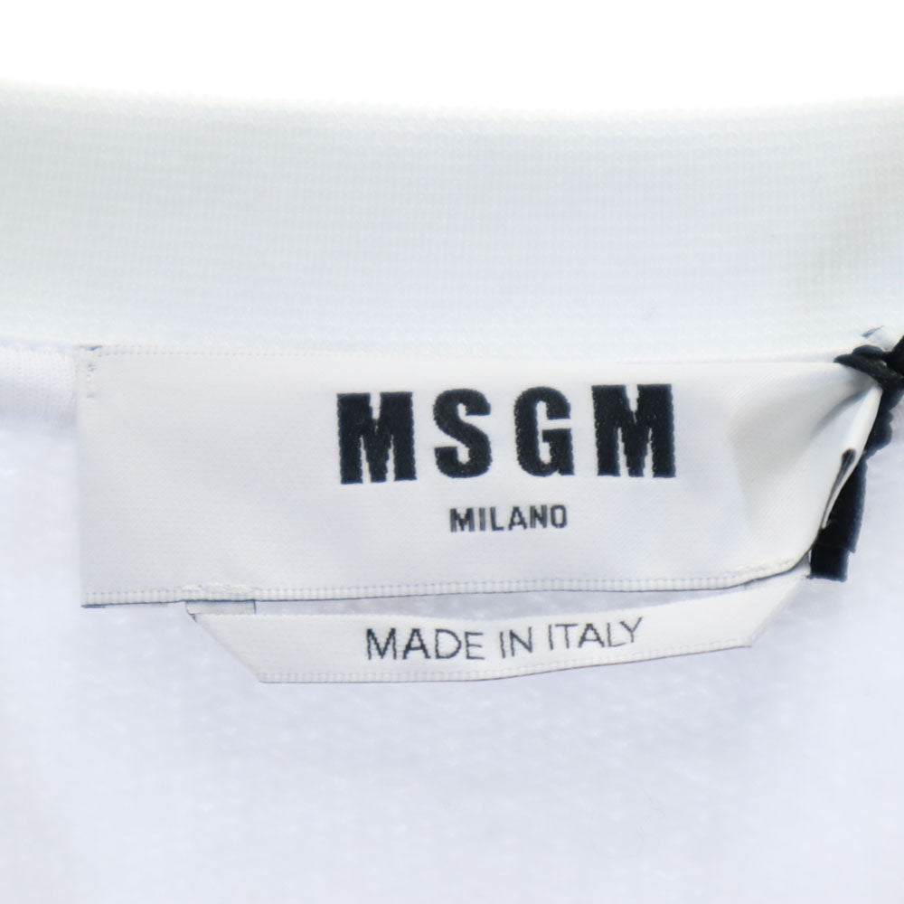 未使用 エムエスジーエム イタリア製 長袖 スウェット トレーナー M 白 MSGM 裏起毛 タグ付き メンズ