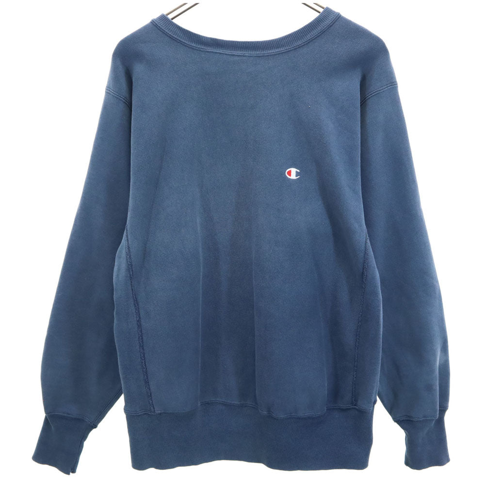 チャンピオン 90s USA製 リバースウィーブ 刺繍タグ オールド 長袖 スウェット トレーナー M ネイビー Champion 裏起毛 メンズ