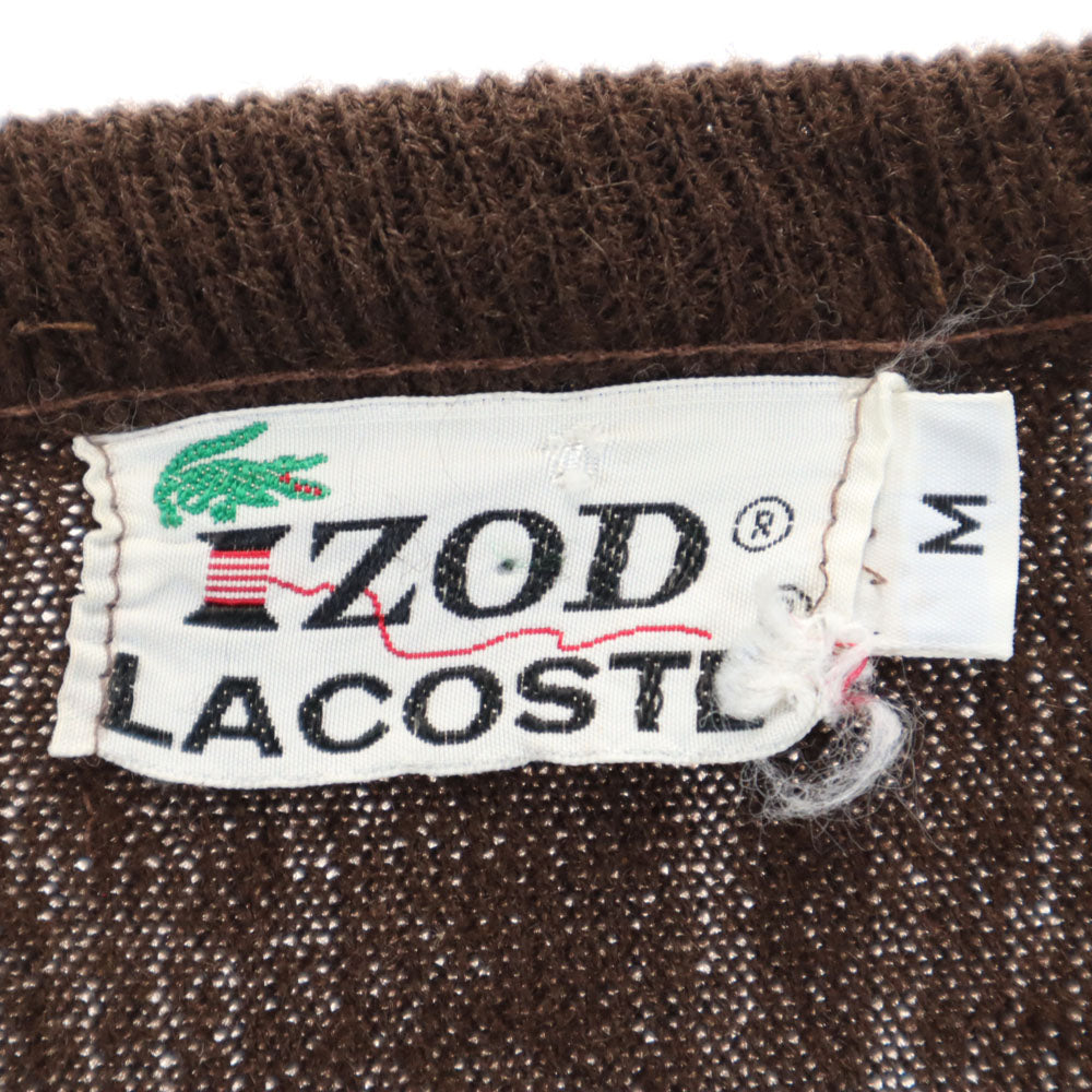 IZOD LACOSTE アイゾットラコステ 70s 糸巻きタグ ヴィンテージ 長袖 アクリルニット セーター M ブラウン メンズ