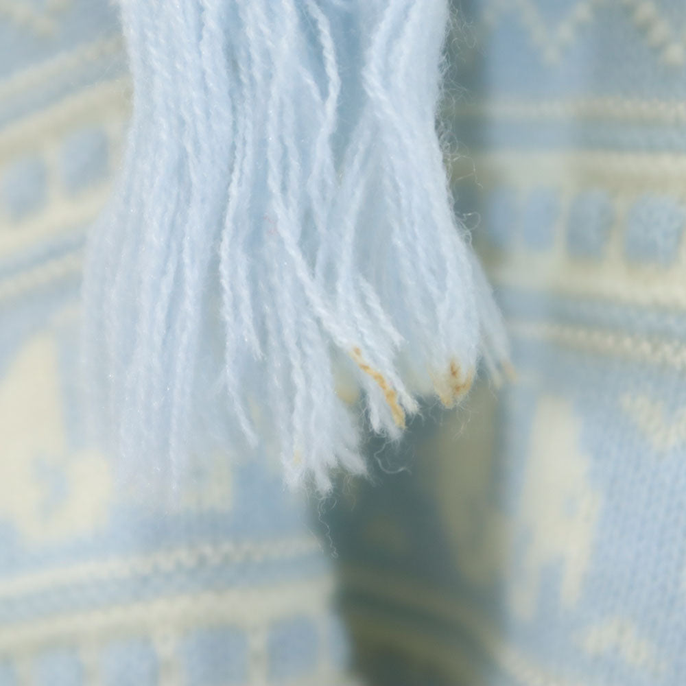 CELINE セリーヌ 日本製 総柄 長袖 ポンチョ 90 水色系 キッズ