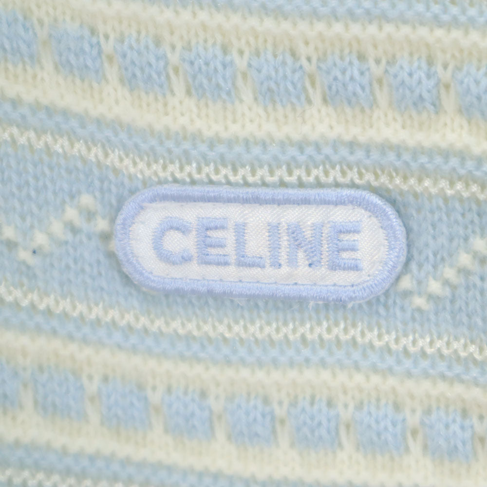 CELINE セリーヌ 日本製 総柄 長袖 ポンチョ 90 水色系 キッズ