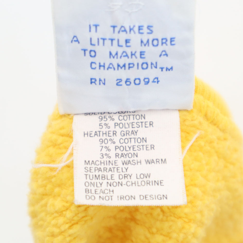 Champion チャンピオン 90s USA製 オールド 青タグ 長袖 スウェット トレーナー L イエロー 裏起毛 メンズ