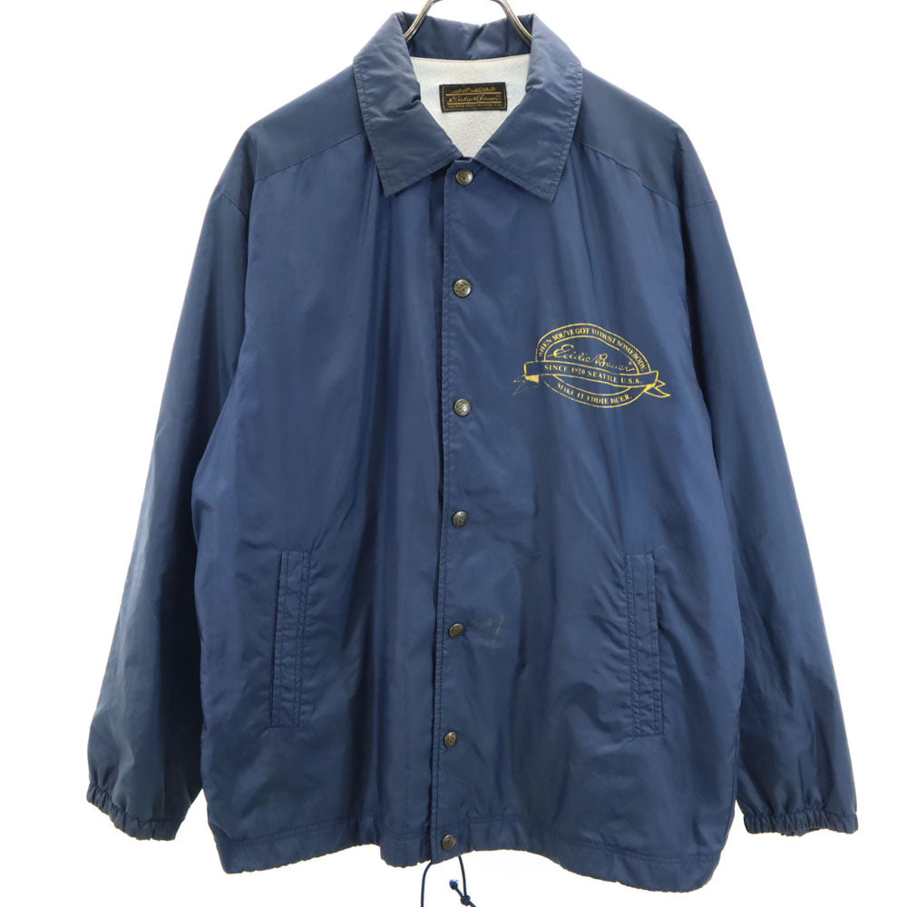 Eddie Bauer エディーバウアー 80s アウトドア ヴィンテージ 黒タグ コーチジャケット L ネイビー メンズ