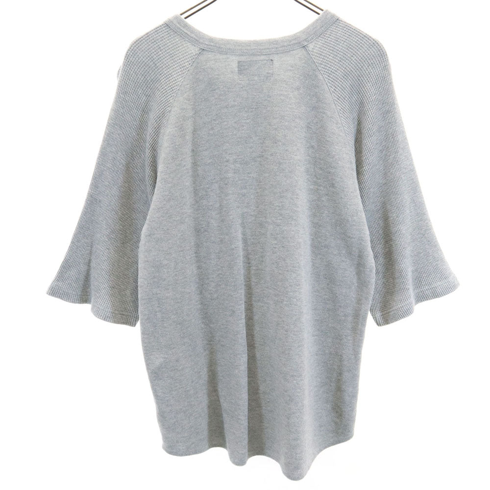 ステューシー 5分袖 Tシャツ M グレー STUSSY ロンT ハーフボタン メンズ