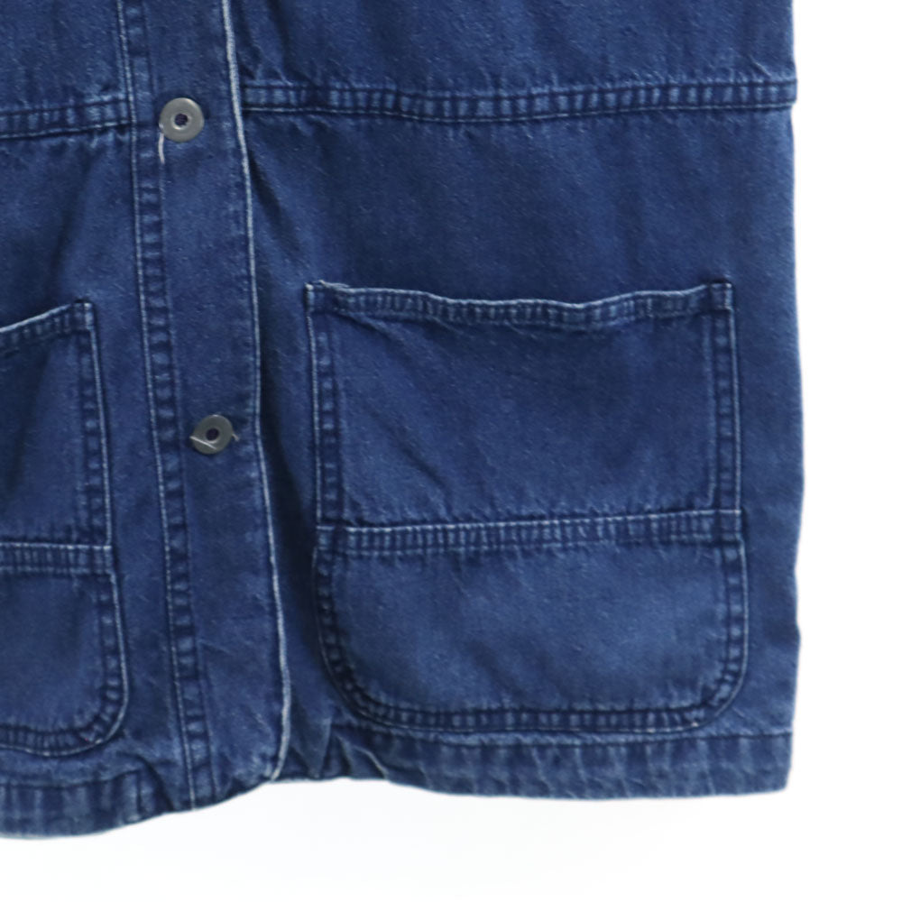 フレンチネイビー 90s 00s オールド デニムジャケット S ブルー FRENCH NAVY カバーオール レディース