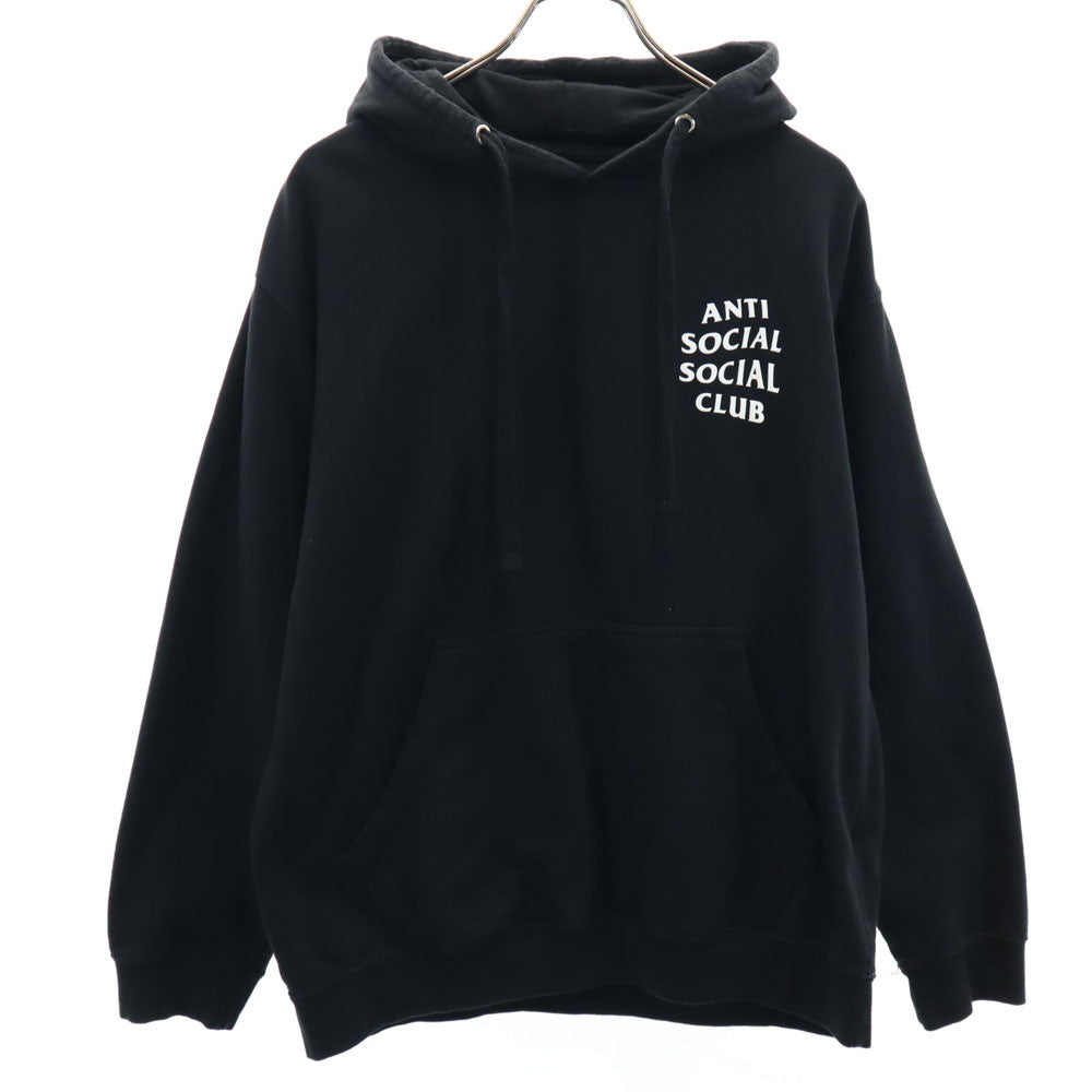 ANTI SOCIAL SOCIAL CLUB アンチソーシャルソーシャルクラブ USA製 バックプリント 長袖 スウェットパーカー M ブラック 裏起毛 メンズ