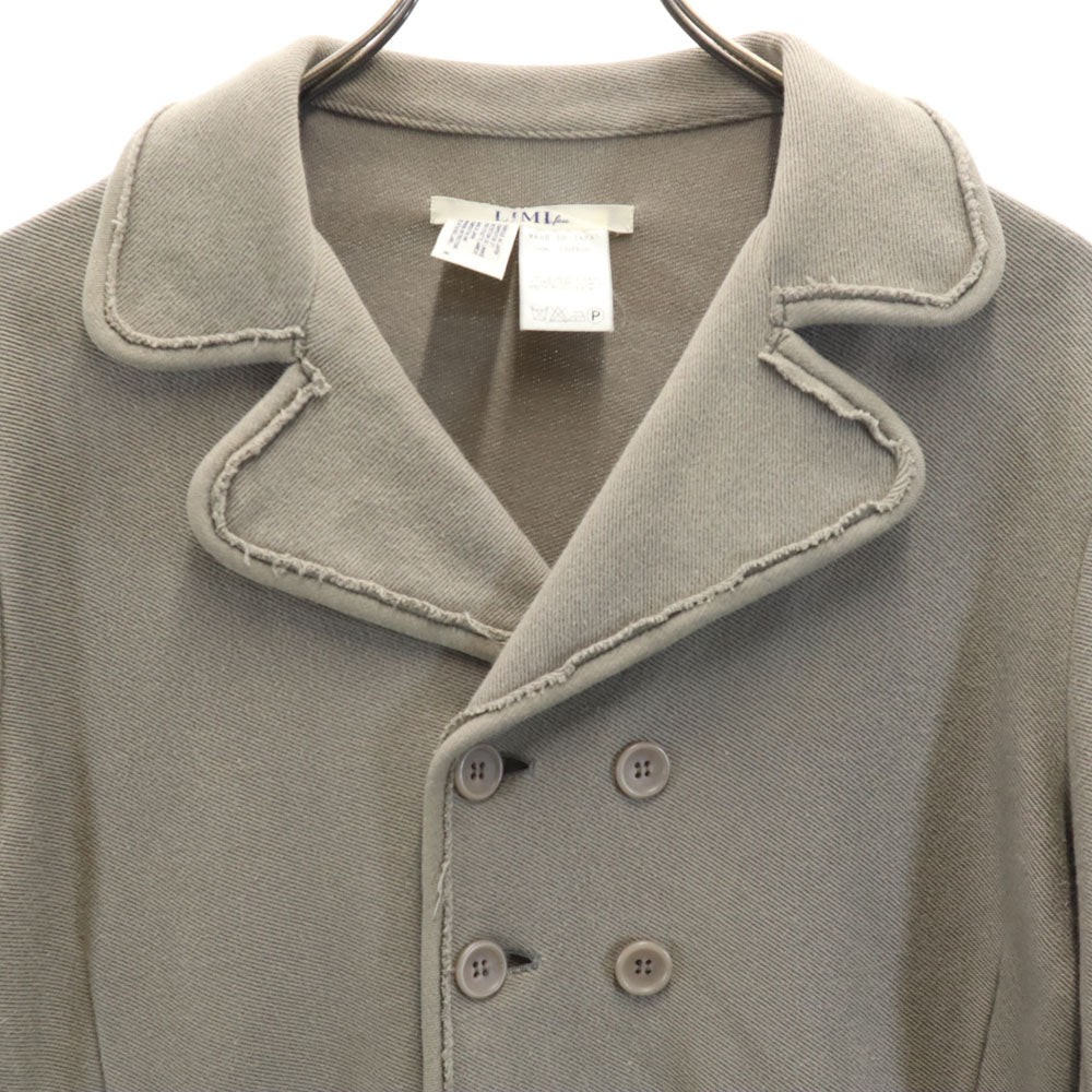 LIMI feu リミフゥ 日本製 長袖 ダブル カーディガン M グレー系 ヨウジヤマモト Pコート ジャケット レディース