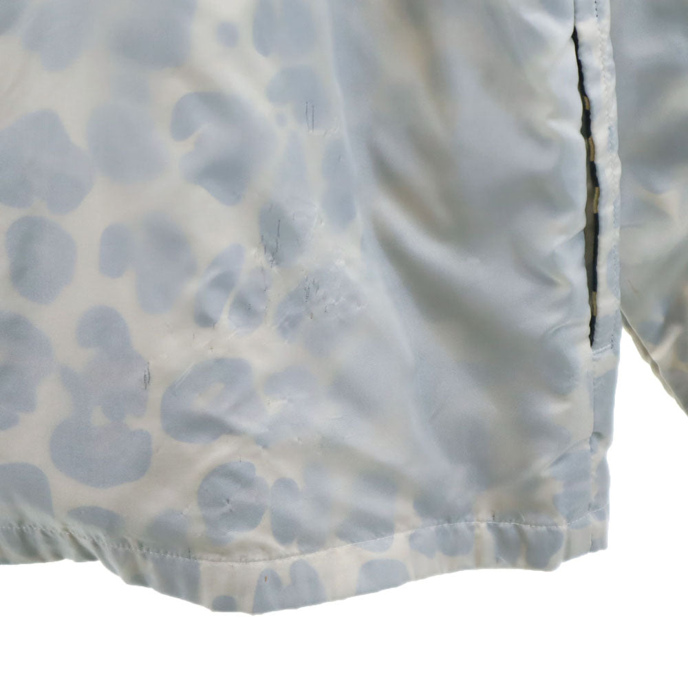 ステューシー レオパード柄 コーチジャケット M ライトグレー STUSSY メンズ