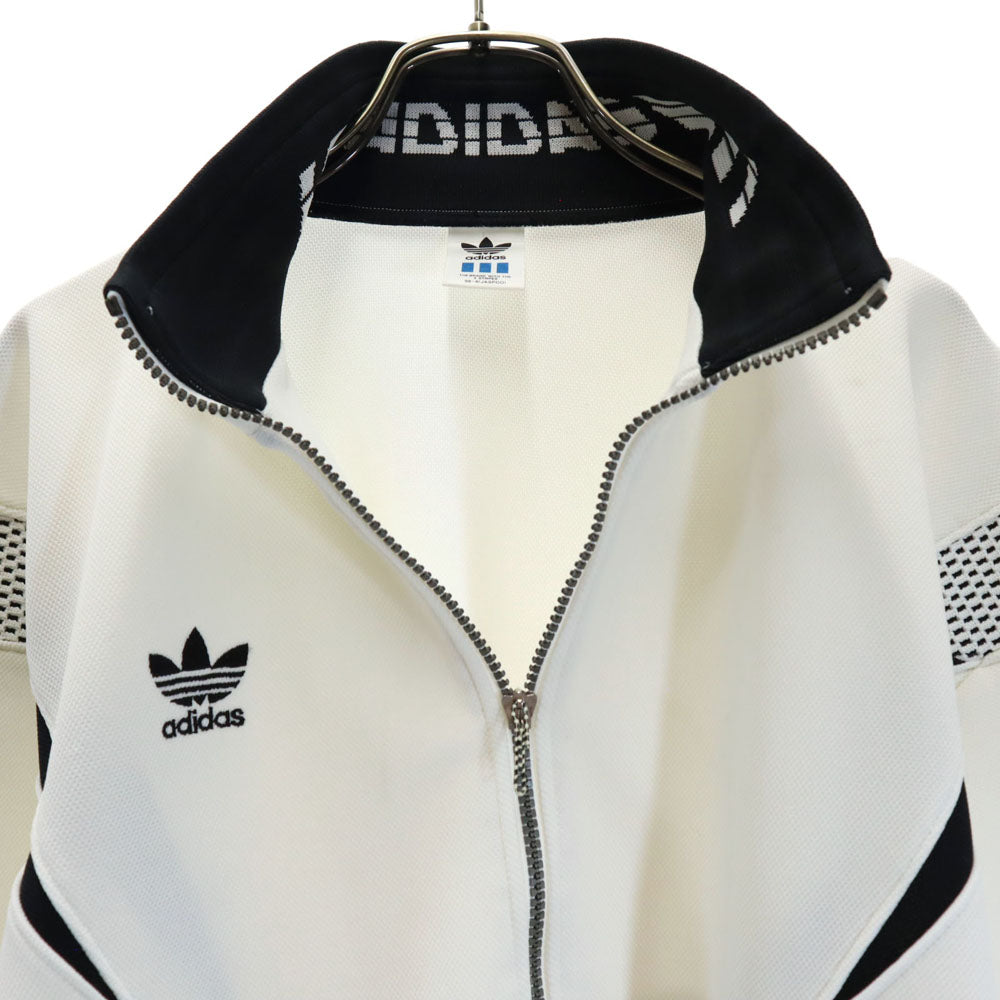 adidas アディダス 80s デサント製 ヴィンテージ ジャージジャケット 上下 セットアップ O 白 メンズ