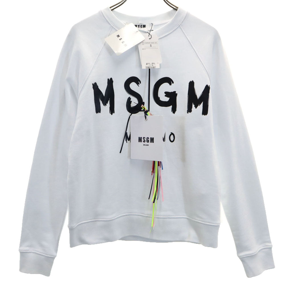 未使用 エムエスジーエム イタリア製 長袖 スウェット トレーナー S ホワイト MSGM レディース