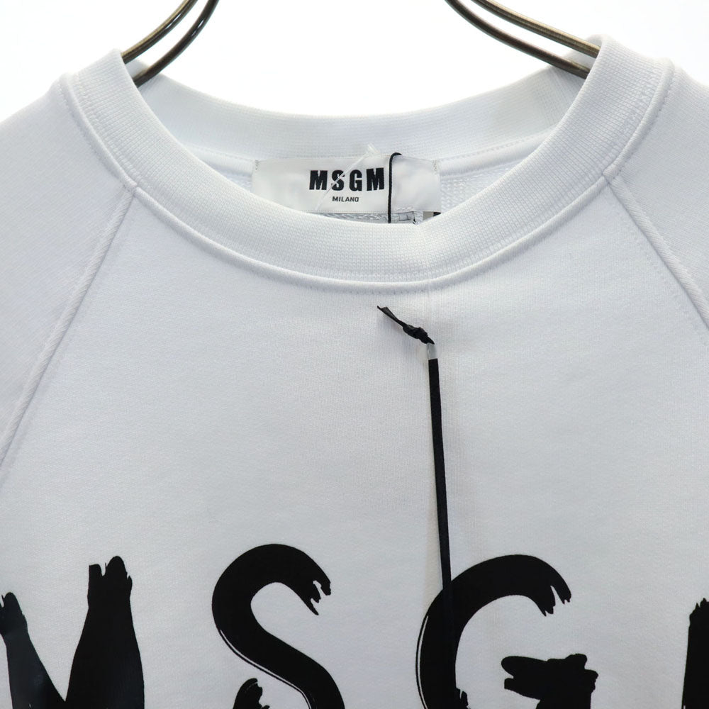 未使用 エムエスジーエム イタリア製 長袖 スウェット トレーナー S ホワイト MSGM レディース