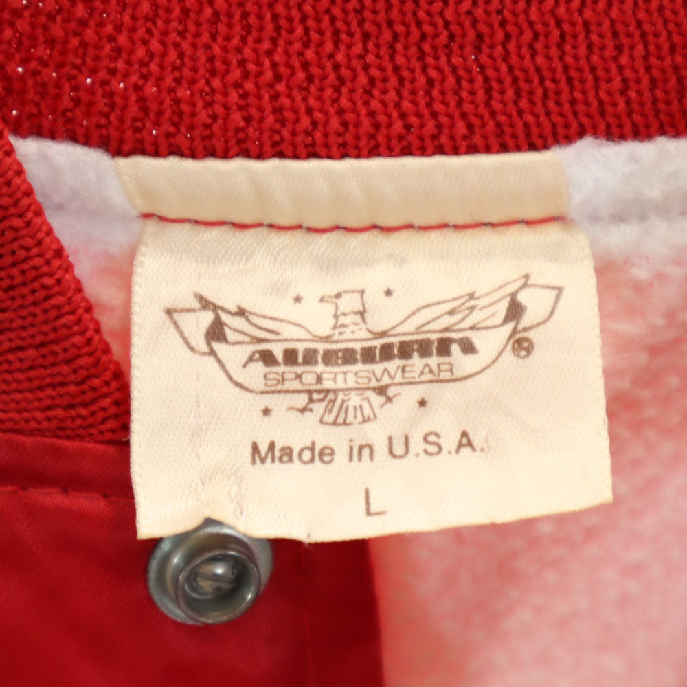 AUBURN 90s USA製 オールド バックプリント コーチジャケット L レッド ブルゾン メンズ