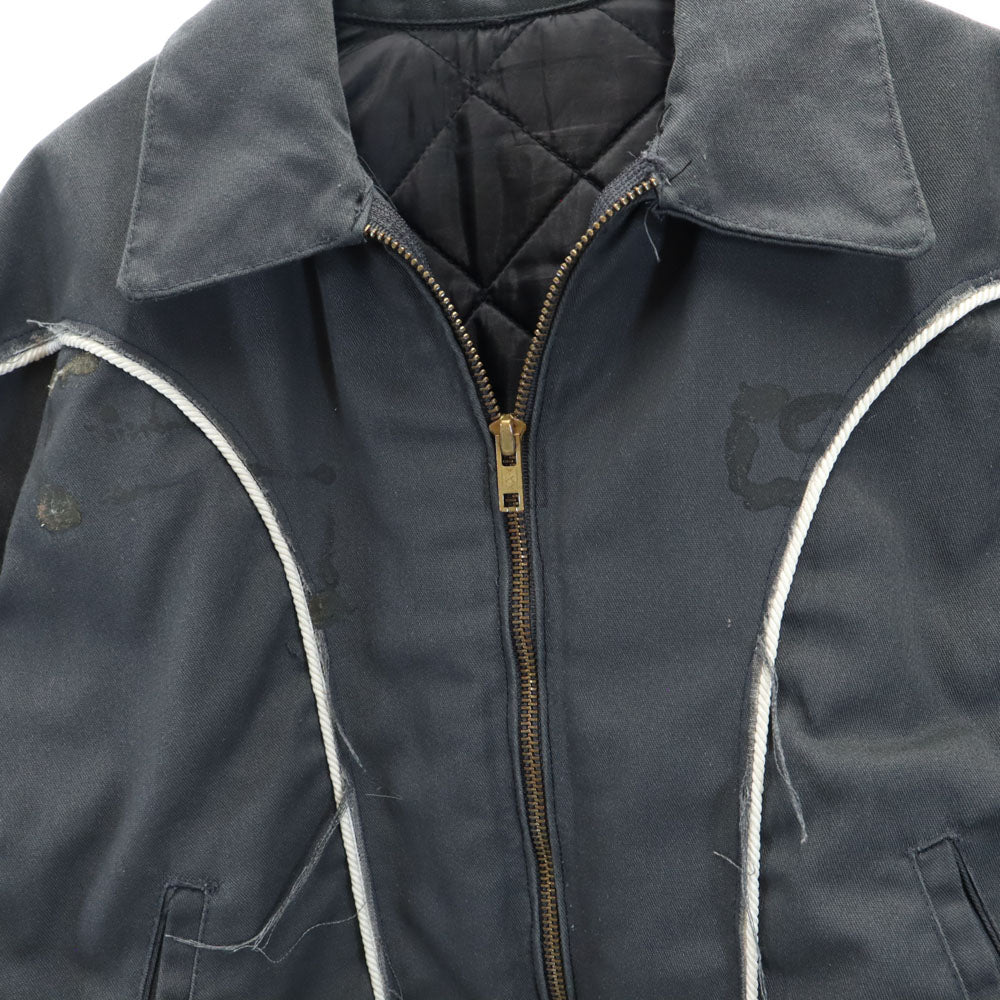 OLD オールド 80s 90s ジップジャケット グレー 裏キルティング メンズ