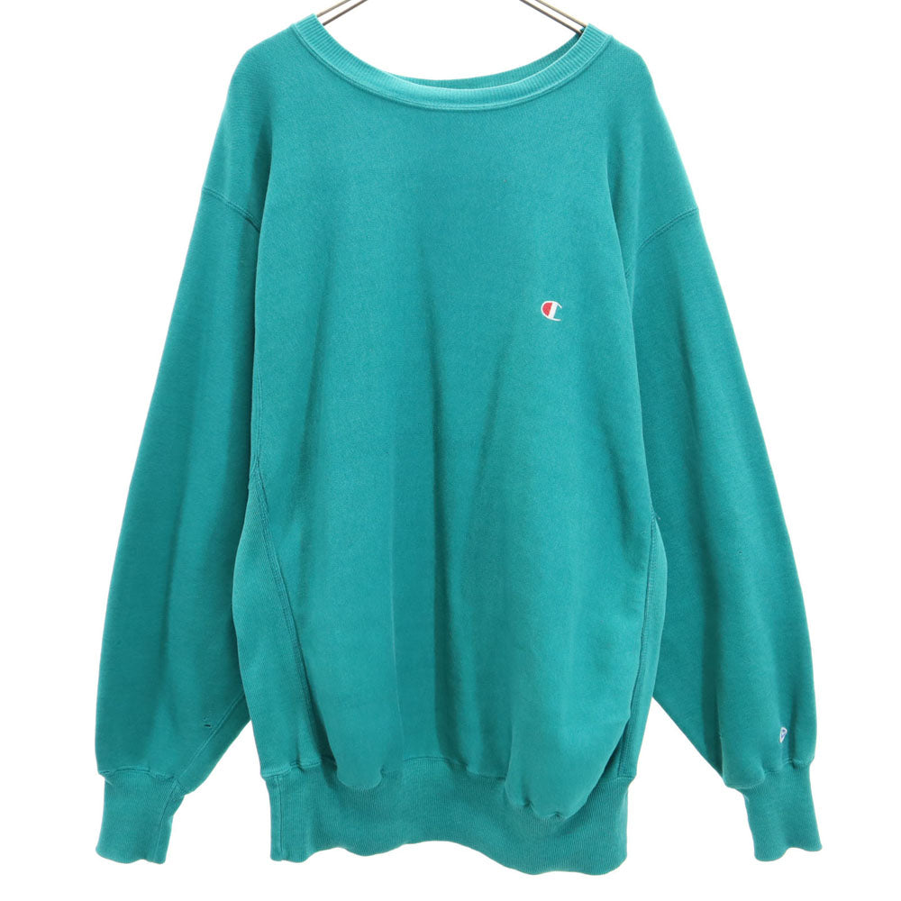 Champion チャンピオン 90s リバースウィーブ オールド 刺繍タグ 長袖 スウェット トレーナー XL グリーン 裏起毛 メンズ