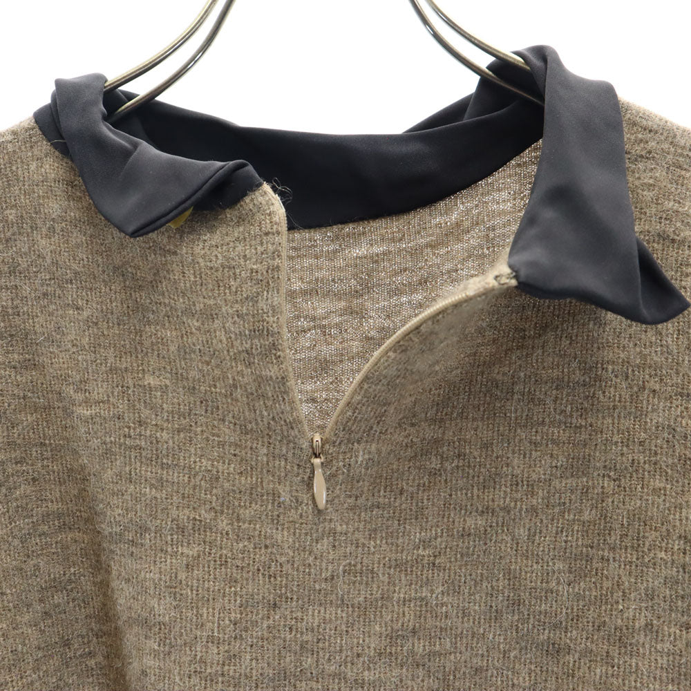 セリーヌ イタリア製 アルパカ100% 半袖 セーター S ブラウン系 CELINE ニット レディース