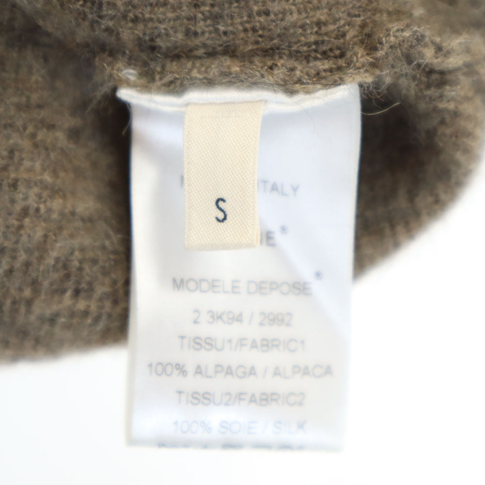 セリーヌ イタリア製 アルパカ100% 半袖 セーター S ブラウン系 CELINE ニット レディース