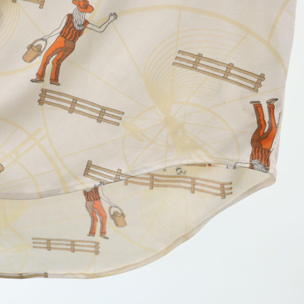 HORSE HEAD 70s ヴィンテージ 総柄 長袖 シャツ XL イエロー系 メンズ