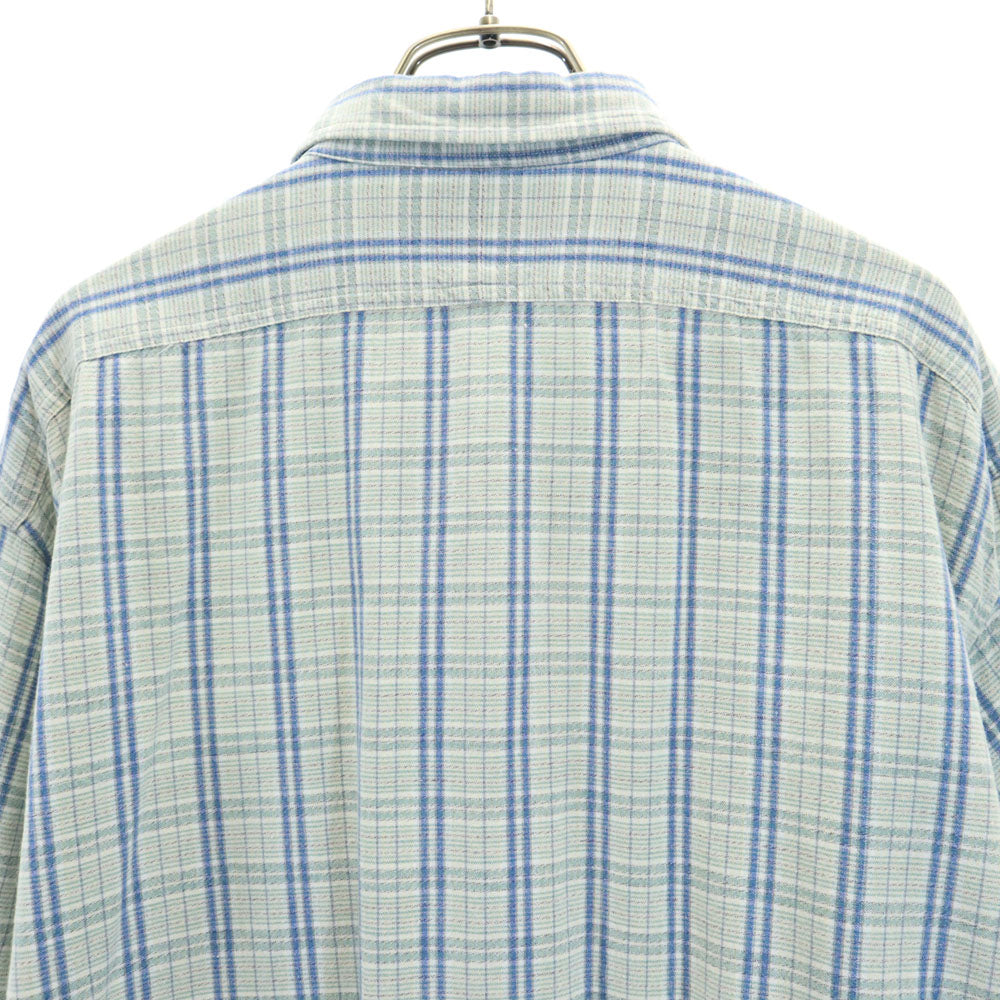 RRL ダブルアールエル 90s 初期タグ 赤3星 オールド チェック柄 長袖 ハーフボタン シャツ M ブルー系 RALPH LAUREN メンズ