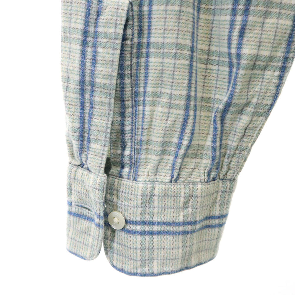 RRL ダブルアールエル 90s 初期タグ 赤3星 オールド チェック柄 長袖 ハーフボタン シャツ M ブルー系 RALPH LAUREN メンズ