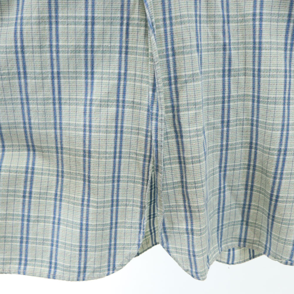 RRL ダブルアールエル 90s 初期タグ 赤3星 オールド チェック柄 長袖 ハーフボタン シャツ M ブルー系 RALPH LAUREN メンズ