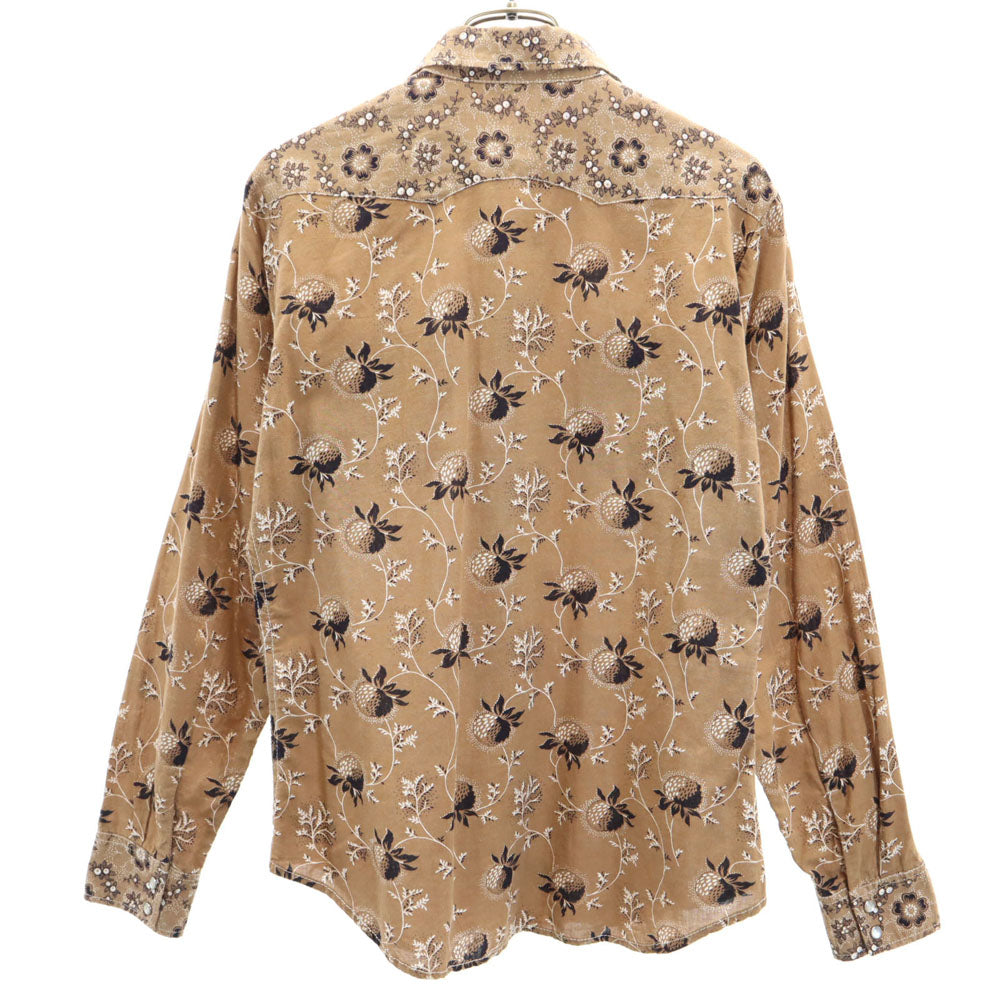 ヒステリックグラマー 日本製 総柄 長袖 ウエスタンシャツ F ベージュ系 HYSTERIC GLAMOUR レディース