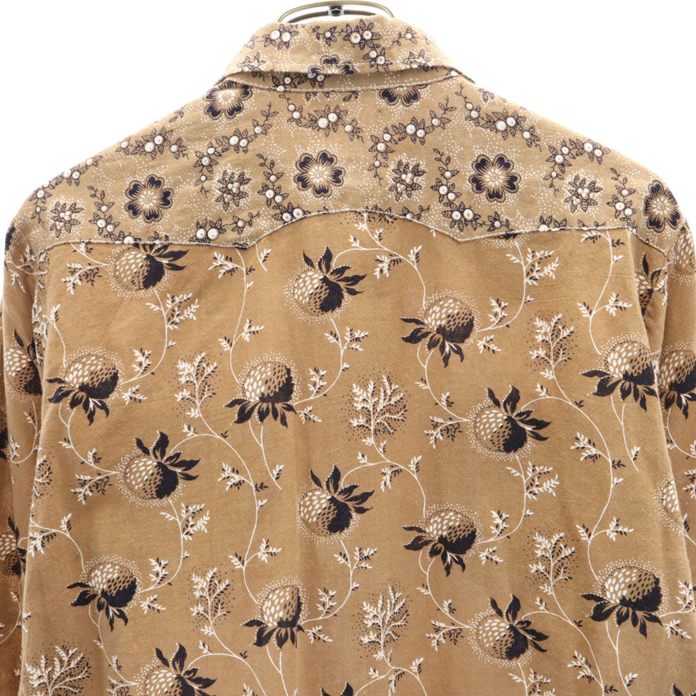 ヒステリックグラマー 日本製 総柄 長袖 ウエスタンシャツ F ベージュ系 HYSTERIC GLAMOUR レディース