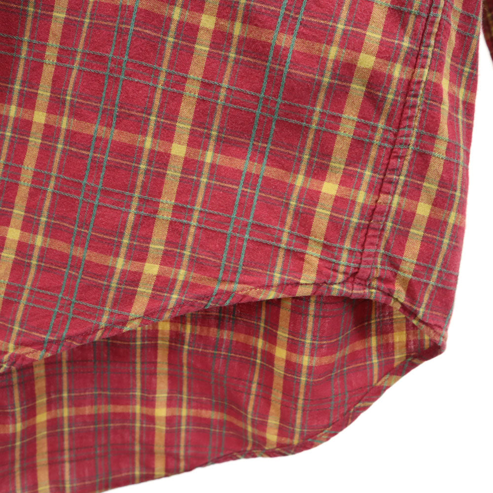 RRL ダブルアールエル 90s 初期タグ 赤3星 オールド チェック柄 長袖 シャツ S 赤系 RALPH LAUREN メンズ