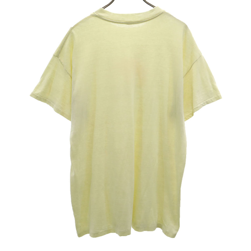 70s 80s 半袖 シングルステッチ Tシャツ イエロー オールド ヴィンテージ メンズ