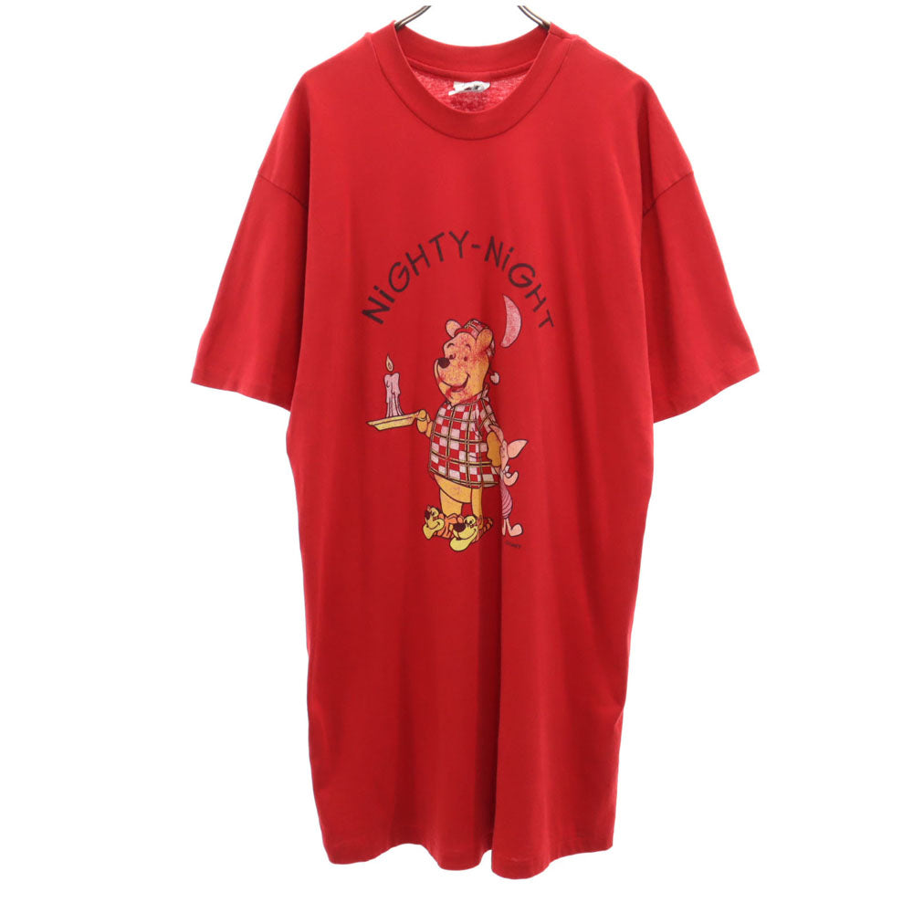 CAROLINA CONNECTION 90s USA製 くまのプーさん 半袖 Disney Tシャツ ワンピース FITS ALL レッド ディズニー オールド ヴィンテージ レディース