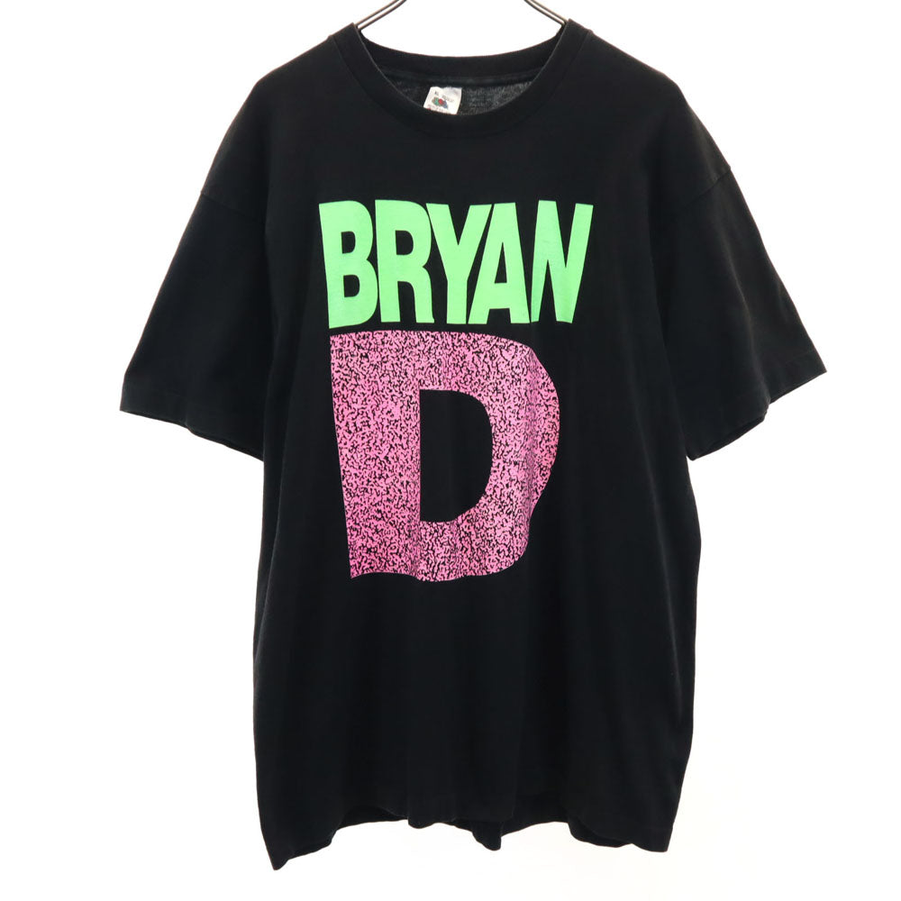 FRUIT OF THE LOOM フルーツオブザルーム 90s USA製 BRYAN ネオンカラー 半袖 シングルステッチ Tシャツ XL ブラック オールド ヴィンテージ メンズ